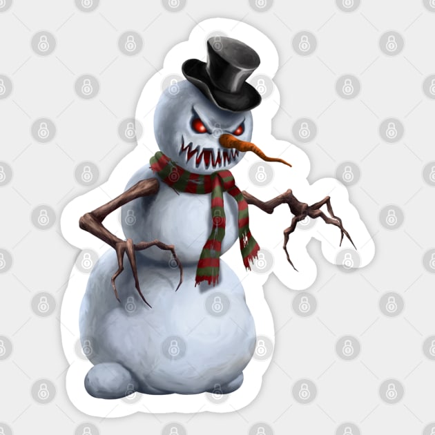 Super Scary Snowman Sticker by Kylie Paul